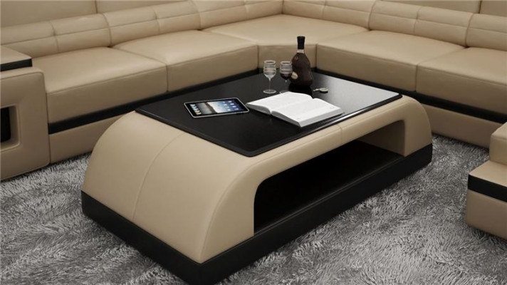 Leren salontafel Moderne tafel Moderne glazen tafel Ontwerptafels Glas