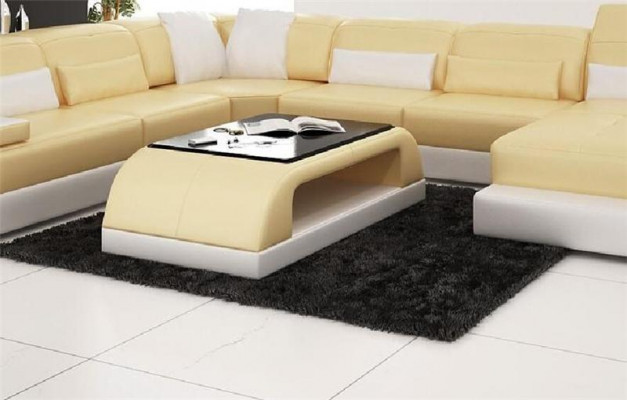 Leren salontafel Moderne tafel Moderne glazen tafel Ontwerptafels Glas