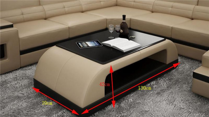 Leren salontafel Moderne tafel Moderne glazen tafel Ontwerptafels Glas