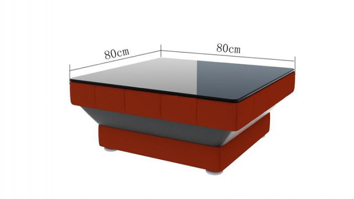 Leren banktafels Zwarte salontafel Glazen tafel Vierkante tafel