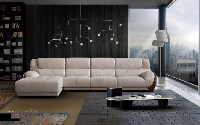 Hoekbank van leer gestoffeerd zitje hoekbank set woonkamer landschap