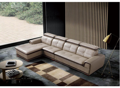 Leren bank hoekbank zithoek set woonkamer landschap banken