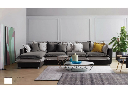 Eckbankstel Stoff Sitzpolster Bankstel Set Woonkamer Landschap Sofa's