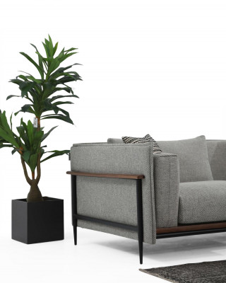 Hoekbank L-vorm Bank Grijs Modern Stof Ontwerp Woonkamer Polyester XXL