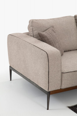 Sofagroep 2-zits Bankstel in Beige Moderne Bankstel Set met Stoelen