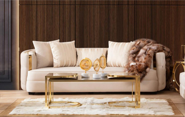 Bankstel 3-zits Meubelstof Driepersoonsbank Luxe Design Woonkamer Modern Stijl