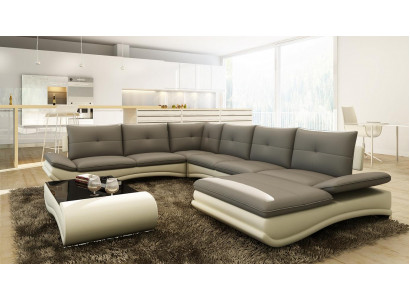 Leren bank XXL U-vorm woonkamerbank bank Groot leren bankstellen sofa's