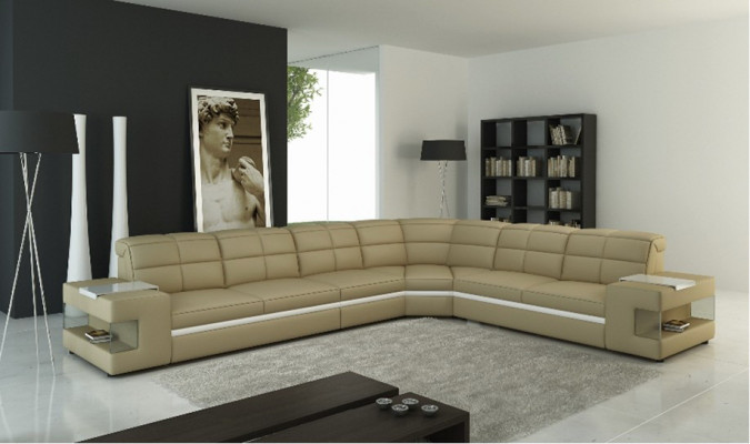 Leren bank Ontwerpersbank Hoekbank Bank Bekleed bank Hoekbank met verlichting.  Leren bank Ontwerpersbank Hoekbank Bank Bekleed bank Hoekbank met verlichting.