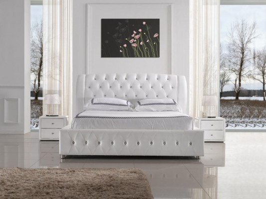 Modern XXL hotel ontwerp bedden luxe dubbel lederen Chesterfield.