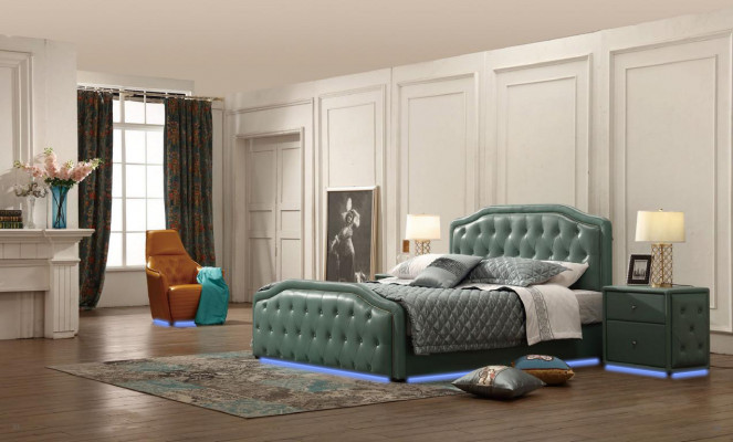 Modern ontwerp design hotelbed XXL bedden Luxe dubbel lederen Chesterfield 180x200cm