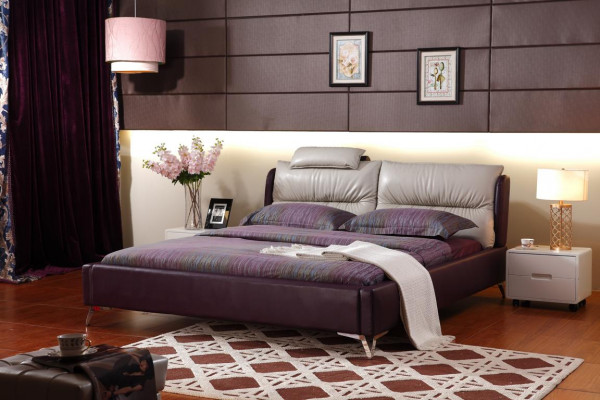 Modern luxe design bed XXL beds stijl decor hotel dubbel leer 140 160