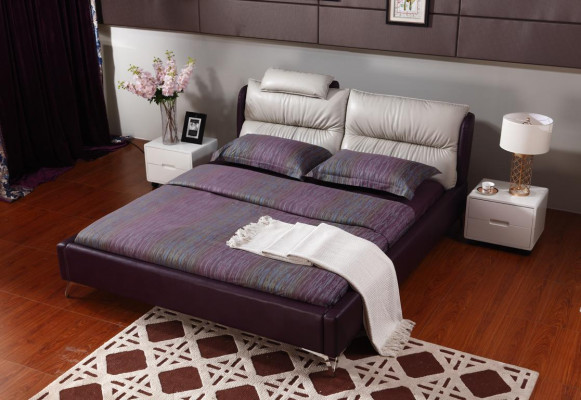 Modern luxe design bed XXL beds stijl decor hotel dubbel leer 140 160