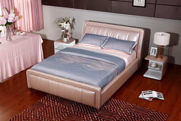 Ontwerper tweepersoonsbed bed bedden slaapkamer leer hotel luxe gestoffeerd