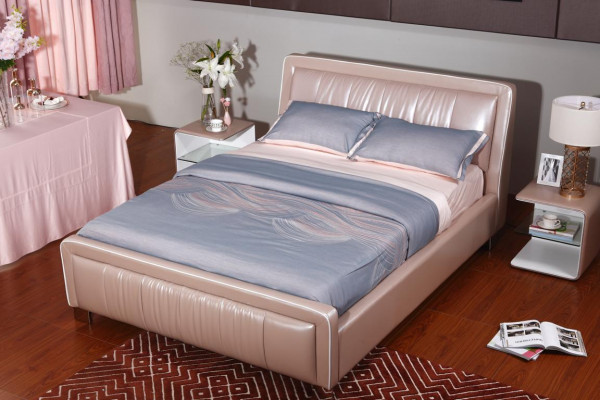 Ontwerper tweepersoonsbed bed bedden slaapkamer leer hotel luxe gestoffeerd