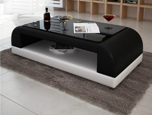 Sofatafel Glas Ontwerp Koffietafel Woonkamer Lederen Bank Bijzettafel Sofa