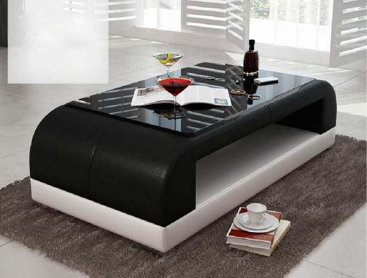 Sofatafel Glas Ontwerp Koffietafel Woonkamer Lederen Bank Bijzettafel Sofa