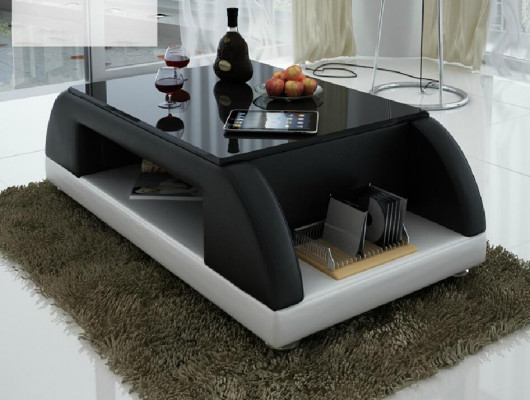 Moderne Bank Beklede Leren Tafel Woonkamer Bijzettafel Glas Tafels Koffie