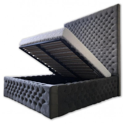 Ontwerper Modern Chesterfield-bed in modern luxueuze stijl met hoog hoofdeinde.
