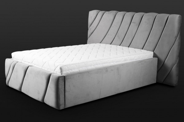 Grijs fluwelen bed met tweepersoonsbed 140x200 design bedden hotelmeubilair