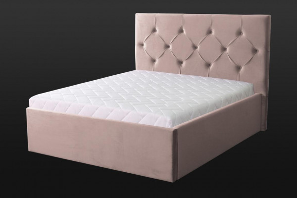 Luxe slaapkamer bed dubbel bed textielbed stoffen bedden meubels inrichting