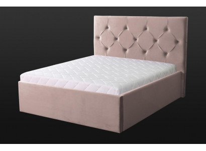 Luxe slaapkamer bed dubbel bed textielbed stoffen bedden meubels inrichting