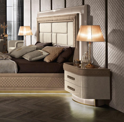 Ontwerp luxe slaapkamerbed 2x nachtkastjes commode set bedden 8-delig.