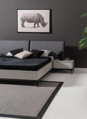 Modern luxe slaapkamer set bed + 2x nachtkastje hotelmeubilair bedden loft