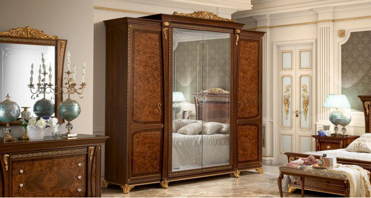 Barok Rococo Luxe Set Beddensets Nachtkastje Kledingkast 7-delig Slaapkamer