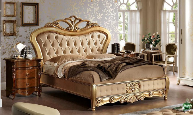 Bed Dubbele bedden Nachtkastje Kledingkast Commode Slaapkamermeubels 5-delig.