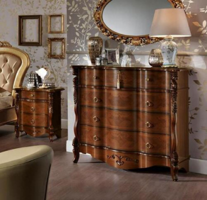 Bed Dubbele bedden Nachtkastje Kledingkast Commode Slaapkamermeubels 5-delig.