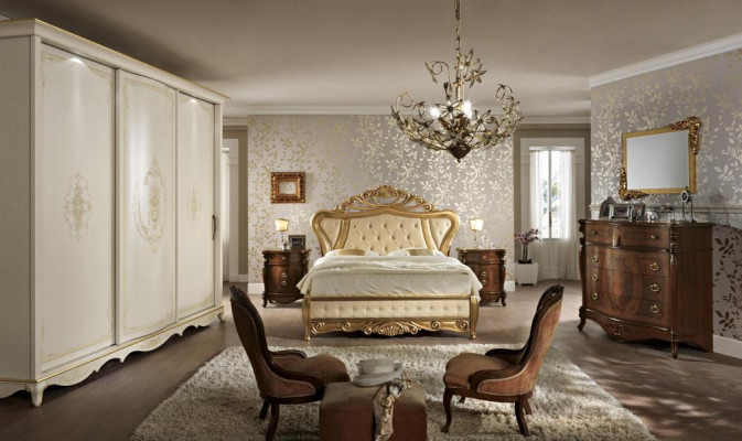 Slaapkamer meubels Bed Kast Ladenkast Nachtkastje met laden Commode 5-delig