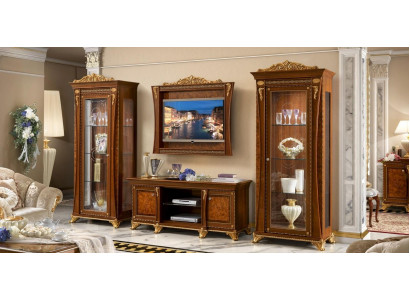 Set 4-delig. Woonkamer tv 2x Vitrine tv frame hout Luxe set Groep Italië