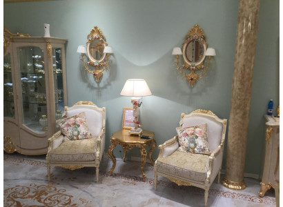 Fauteuil Bank Salontafel Tafel Banken Woonkamer Set 2x Fauteuil Bijzettafel 3-delig