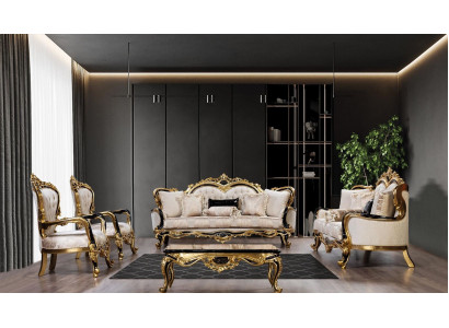 Bank Chesterfield Barok Bank 5-delige set Bankstel 3+3+1+1 Zit salontafel