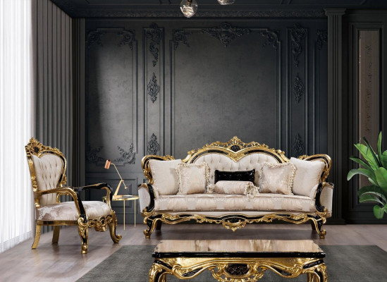 Sofa set Klassieke luxe bankstellen Fauteuils Woonkamerset 3+1 zitplaats Chesterfield.