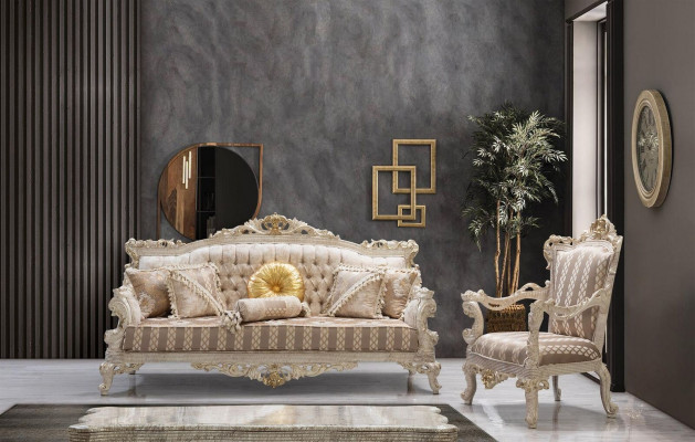 Sofagroep Klassieke luxe banken fauteuils Woonkamerset 3+1 zits Chesterfield