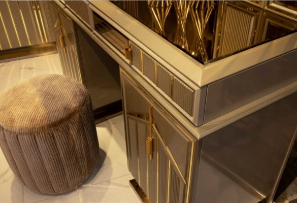 Ontwerp meubels Luxe tv-meubel commode houten set Nieuwe kaptafel spiegel consoles