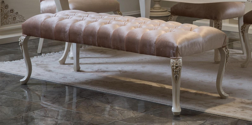 Hocker Bekleding Zitontwerp Textiel Relax Luxe Zitbank Stof Chesterfield
