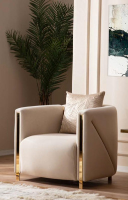 Fauteuil Bekleding Zitplaats Ontwerp Bank Fauteuil Relax Lounge Stof Luxe Woonkamer