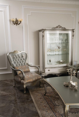 Luxe salontafel Klassieke salontafel Gouden zilveren tafel Hout