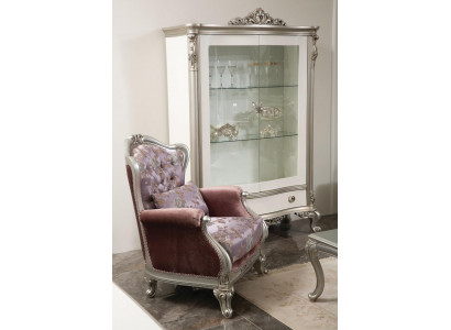 Klassieke fauteuil met bloemenpatroon Paars bankstel Eenpersoons Barok Rococo