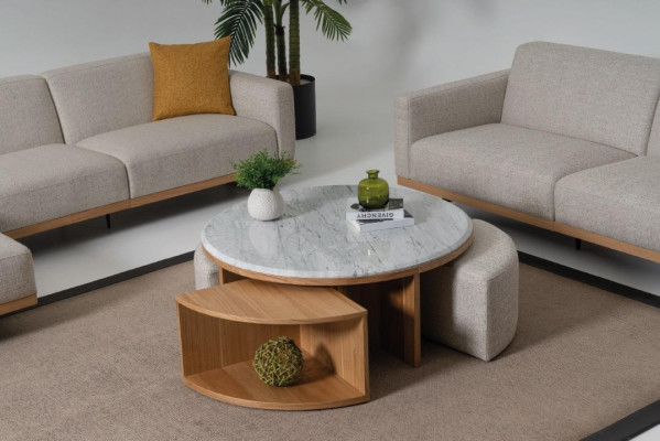 Woonkamerset Designer fauteuil 2x woonwand salontafel