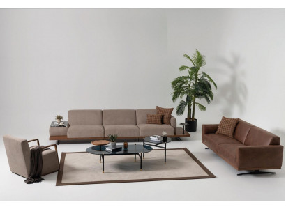Luxe bankstel Banken 4+3+1 Zit fauteuil 2x salontafel 4-delig