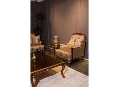 Meubels Stoelen Ontwerp Fauteuil Textiel Woonkamer Luxe Design Barok Rococo