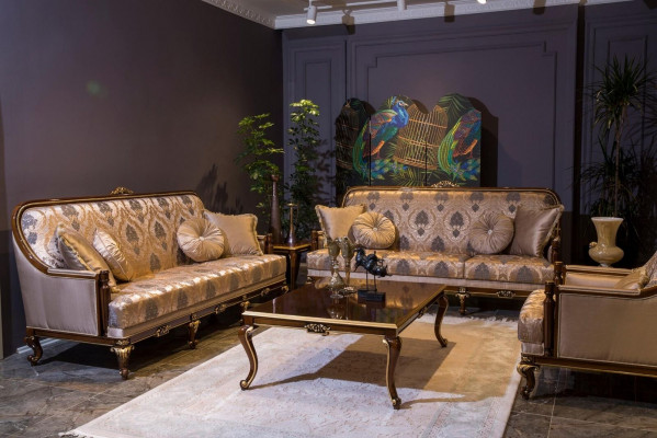 Meubels Stoelen Ontwerp Fauteuil Textiel Woonkamer Luxe Design Barok Rococo