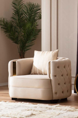 Woonkamer luxe fauteuil Moderne eenzitter Design Chesterfield 1-zits Italiaanse meubels