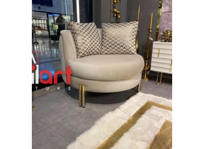 Fauteuil Zitplaats Zitter Ontwerp Woonkamer Bekleding Hout Bekleding Modern Luxe Beige.