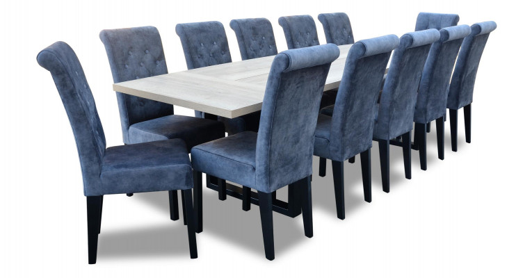 Luxe eetkamerset in modern design, 7-delig. Tafel + 6 stoelen, compleet nieuw.