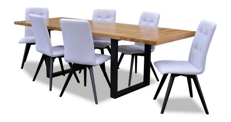 Compleet set eettafel + 6 stoelen set eetkamer houten tafels eetgroep tafel 7-delig