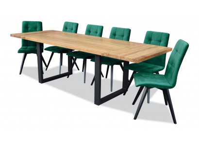 Ontwerp eetkamerstoelenset met metalen tafels en stoelen 6x stoelen tafelset 7-delig.